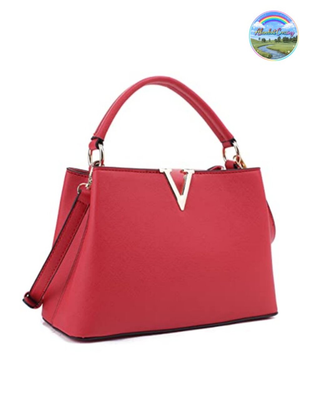 Small Satchel Bag Faux Saffiano Leather Top Handle Crossbody Purse